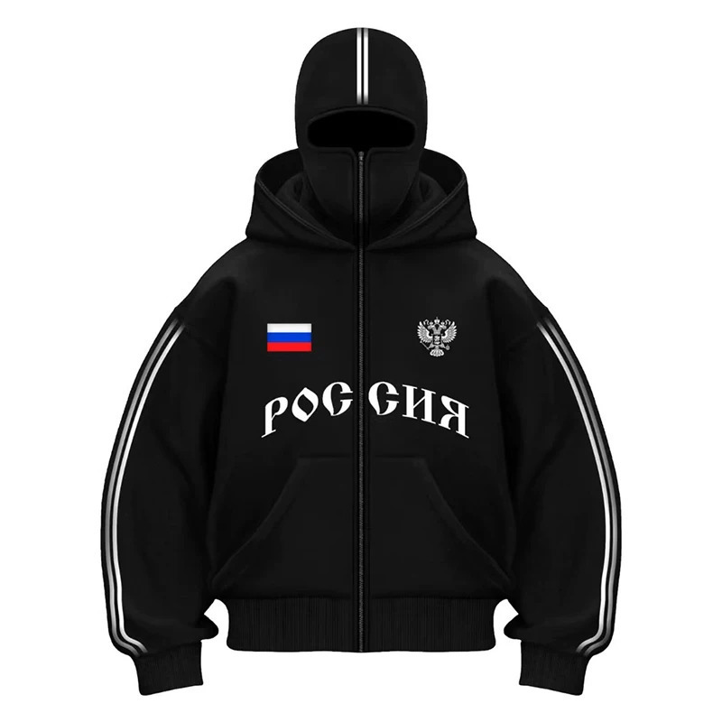 Gothic Hip-hop Men Coat Autumn Winter 2000s Zipper Letter Printing Unisex Hoodie Casual Loose Women Streetwea 260624