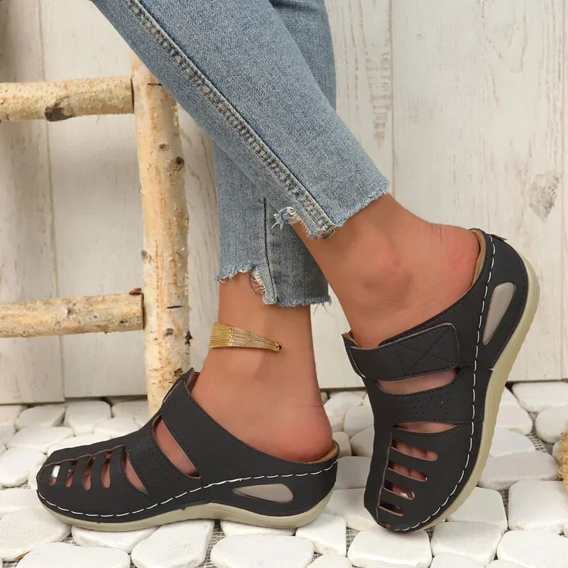 Breathable Women Summer Shoes Solid Color Womens Sandals Outdoor Slip on Open Toe Wedge Female Sandals Woman Footwear 260625