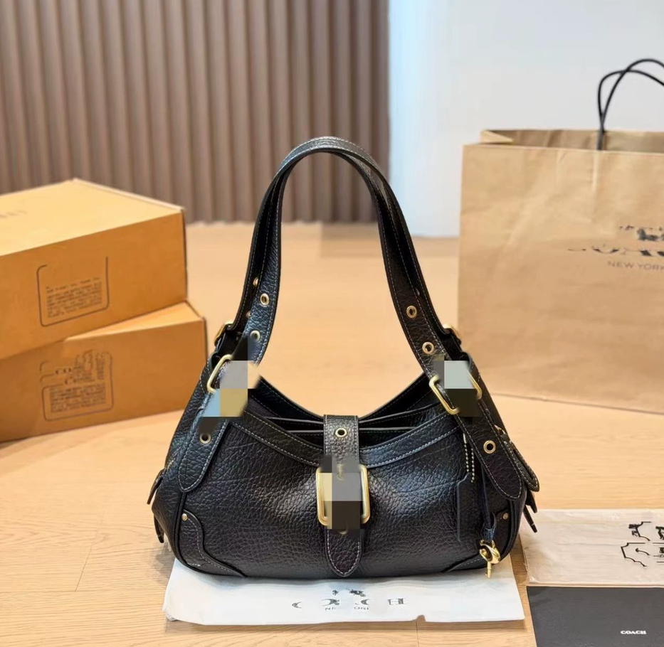 Women's Y2k Punk Vintage Shoulder Purse PU Leather Gothic Rivet Handbag Waist Bag Luxury Black Cross Body Bags Casual Spikes Designer Luxury Ba