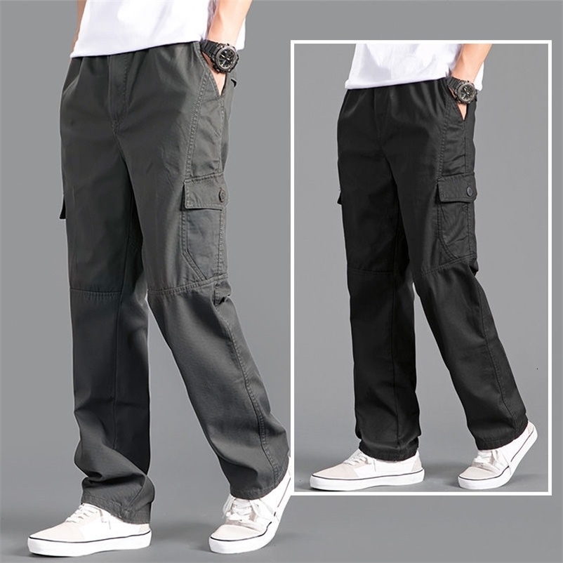 Mens Cargo Pants Loose Straight Pants Plus Size Clothing Work Wear Korean Japanese Joggers Homme Sports Cotton Casual Trousers 260617