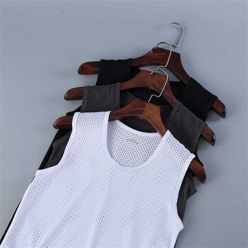 Mens Ice Silk Mesh Vest Lightweight Sports Summer Wear Sleeveless Tshirt Tank Top Casual Fashion Outerwear 260625