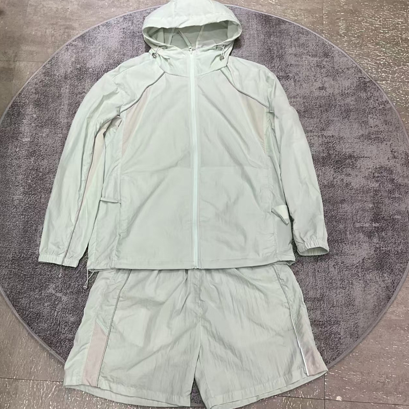 SI 2026 Sun Protection Tracksuit Lightweight Nylon Hooded Jacket & Shorts Set Outdoor Quick Dry UV-Proof Suit Multi Colors M L XL XXL