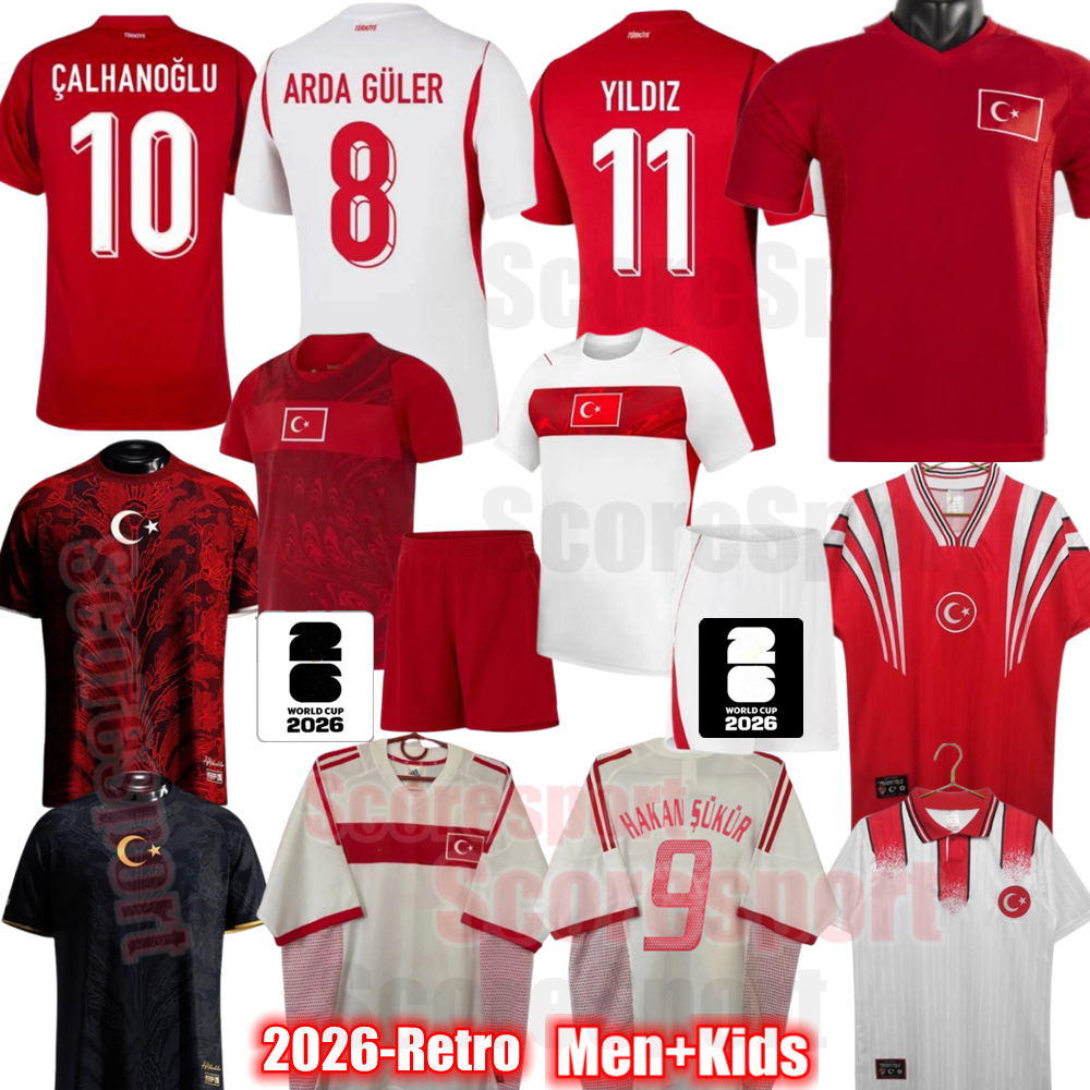 Turkey Jersey 2026 World Cup YILDIZ 3XL 4XL Turkiye Kids Retro Football Shirt 2002 SUKUR EMRE BASTURK ARDA GULER CALHANOGLU Soccer Jerseys 1996 H-image-998983632
