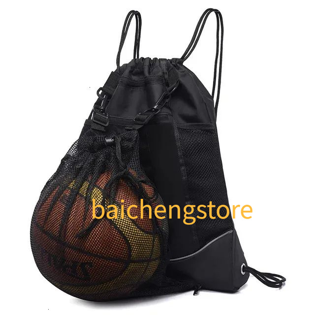 Portable Drawstring Basketball Backpack Mesh Bag Football Soccer Volleyball Ball Storage Bags Outdoor Sports Traveling Gym Yoga c4
