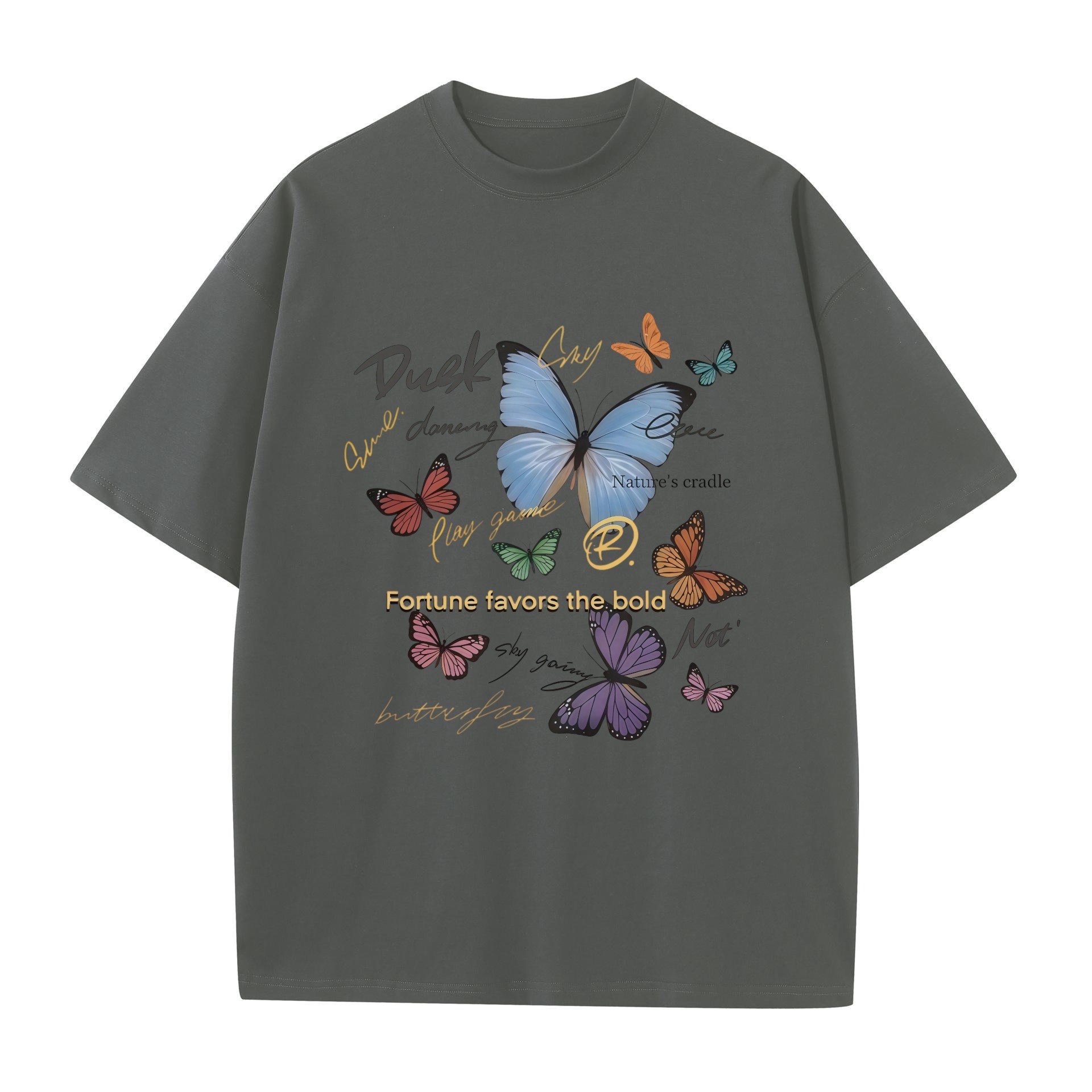 Spring And Summer New Tops For Women American Style Butterfly Short Sleeve T Shirts Loose Fitting Trendy Niche Brand