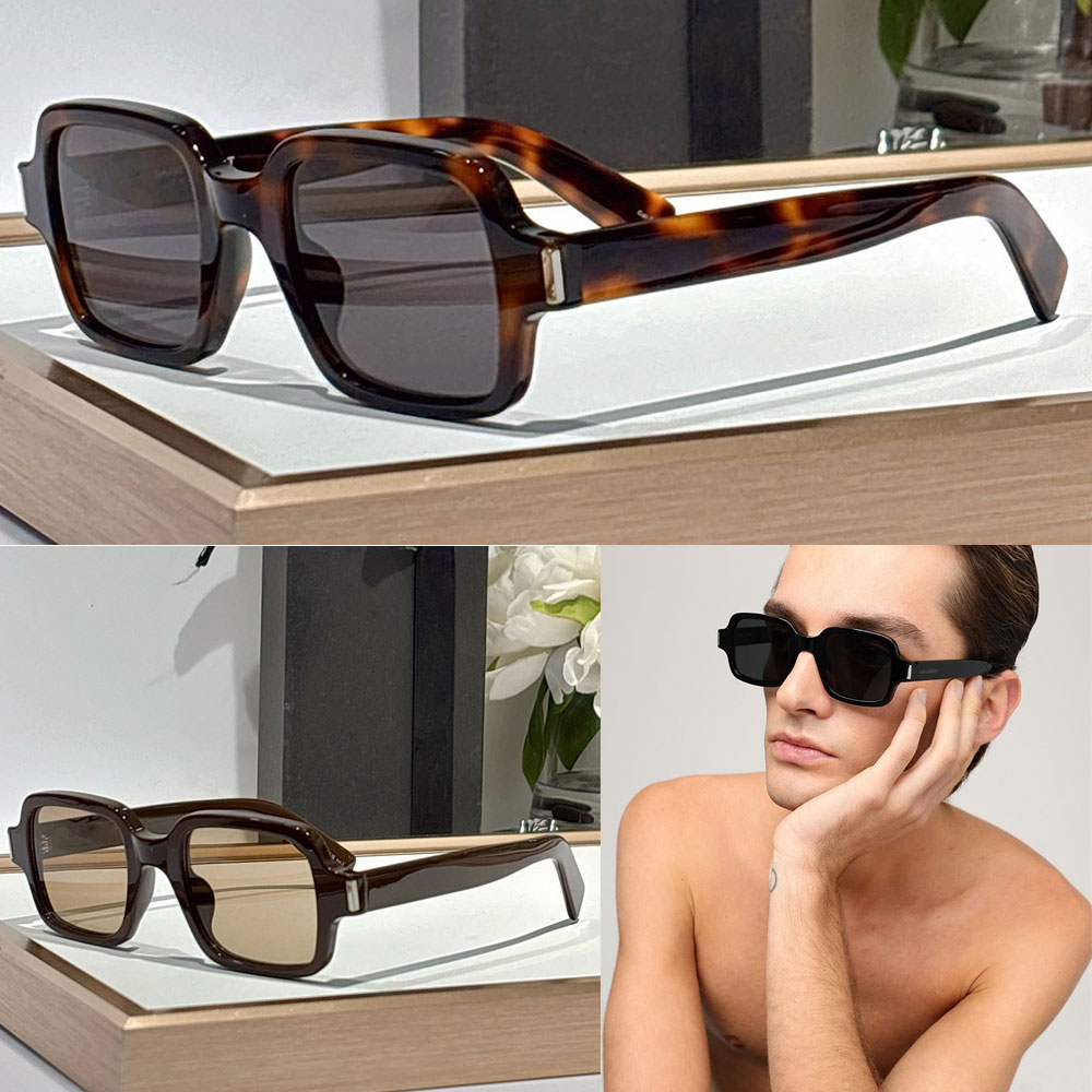 SQUARED SUNGLASSES luxury womens designer sunglasses SL720 fashion mens brand sunglasses Green lenses new summer beach party style daily UV400 Prote