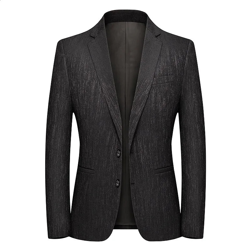 2026 Autumn Man Blazer Fashion Printed Nonironing Business Casual Male Outerwear Turn Down Collar Long Sleeve Men Suit Coat 260618