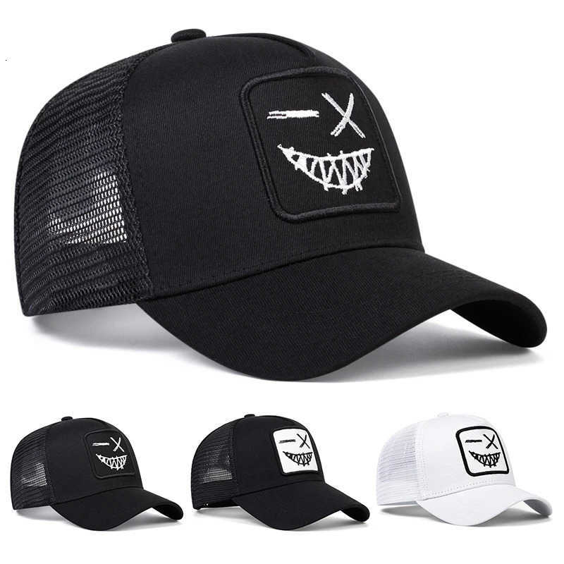 Teeth Unisex Face X Smiling Embroidery Baseball Net Caps Spring Summer Outdoor Sunscreen Hat Adjustable Casual Trucker Hats M260626