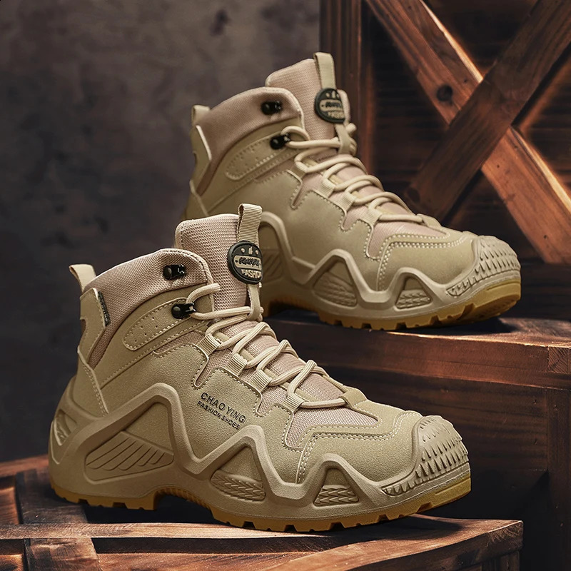 Men Tactical Boots Army Mens Military Desert Waterproof Work Safety Shoes Climbing Hiking Ankle Outdoor 260624