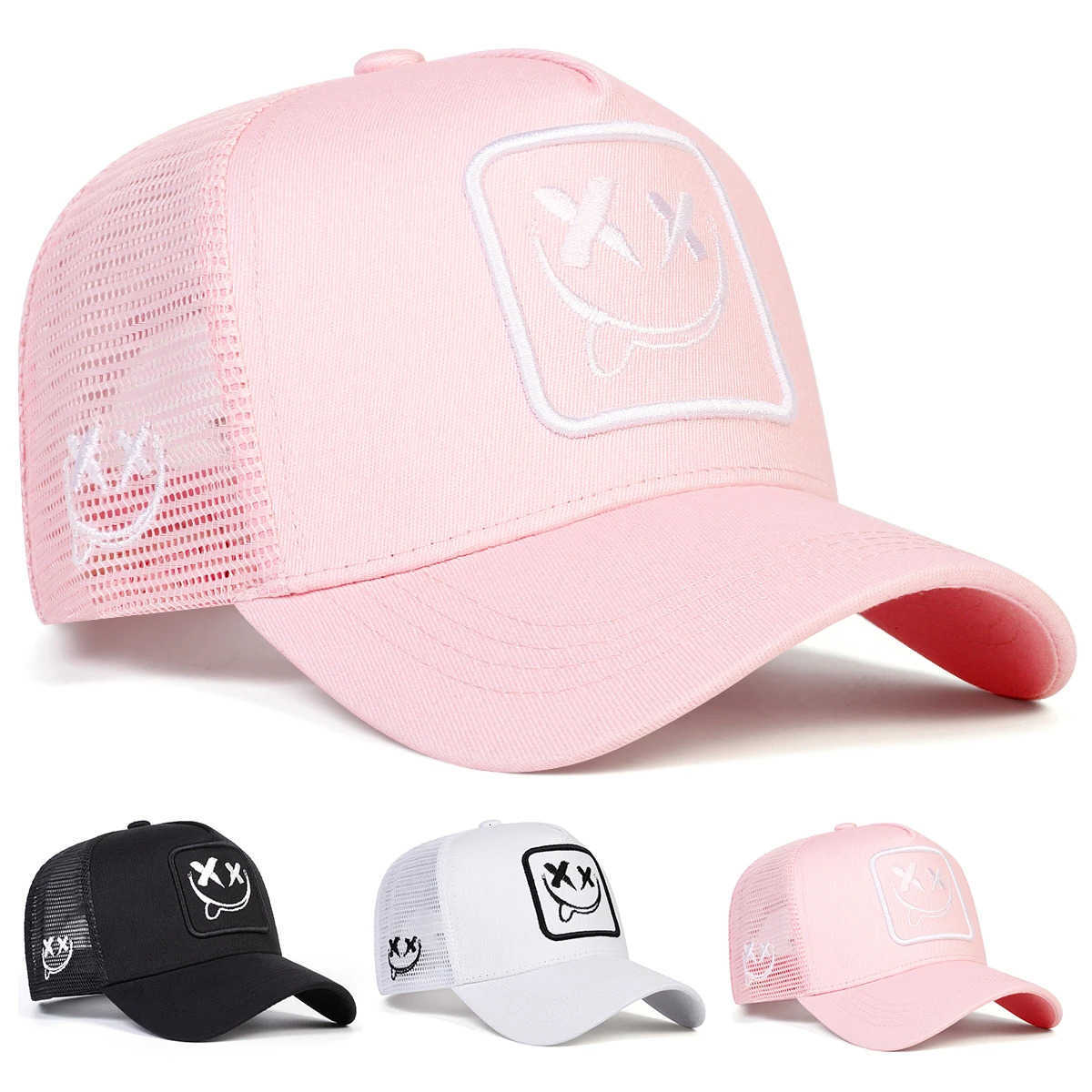 Embroidery Unisex XX Smiling Face Baseball Net Caps Spring Summer Outdoor Adjustable Casual Hats Dad Hat Sunscreen Hat M260626