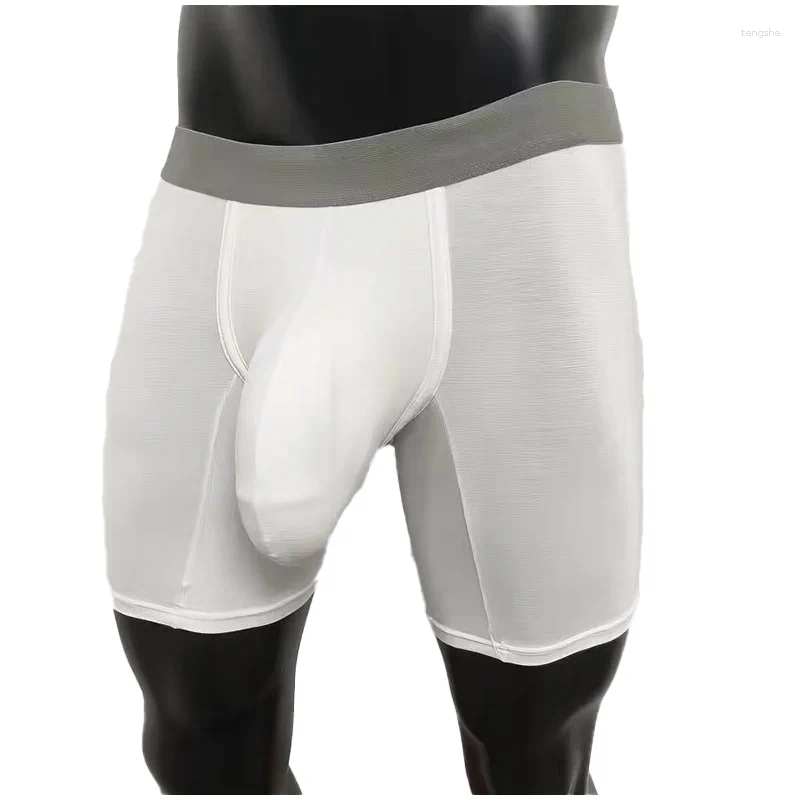Underpants Men's Large Bag Flat Corner Shorts Long Sports Underwear Breathable Cotton Loose Fit Boxer Briefs For Summer Daily Gym Wear
