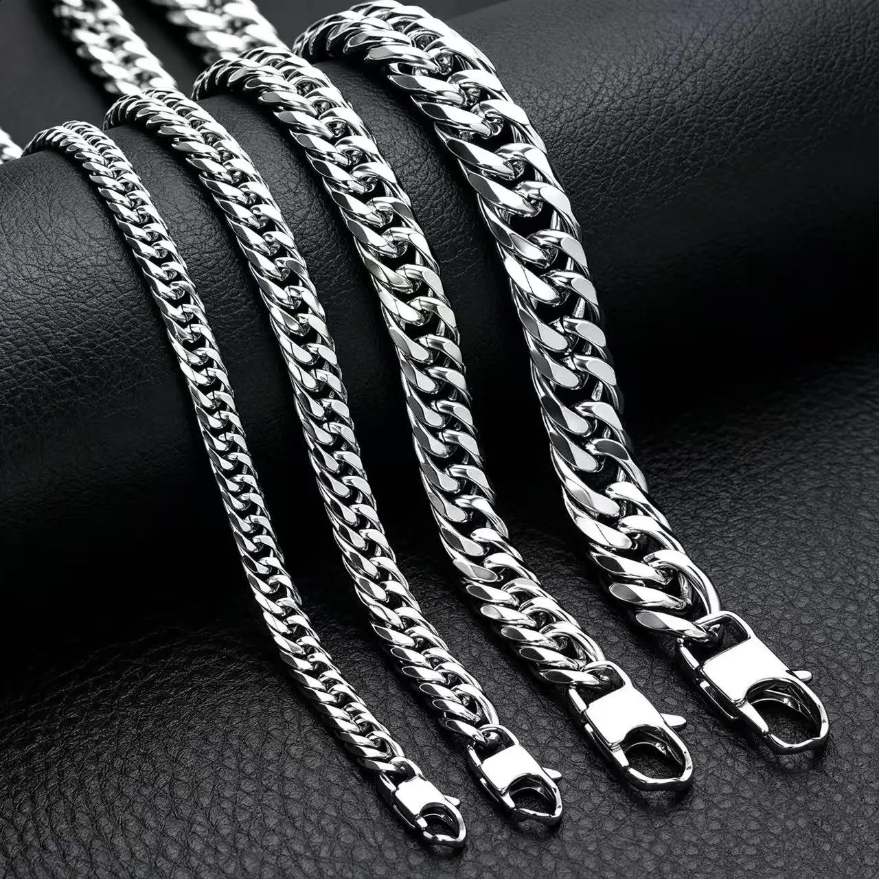 HNSP Stainless Steel Cuban Link Chain Necklace For Men Rock Punk Style Jewelry Accessories 8MM -14MM Thick Heavy Chain 260625