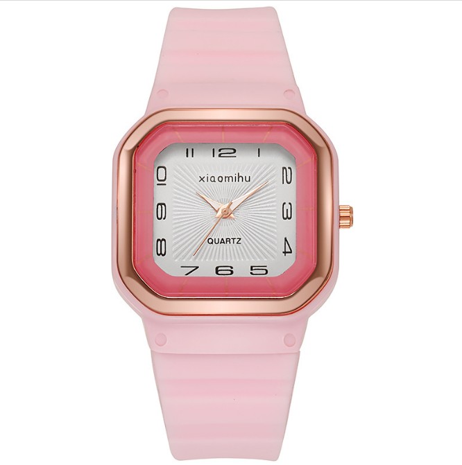 Fashion Candy Color Silicone Girl Square Quartz Watches Women Children Trendy Sports Digital Sports Watch