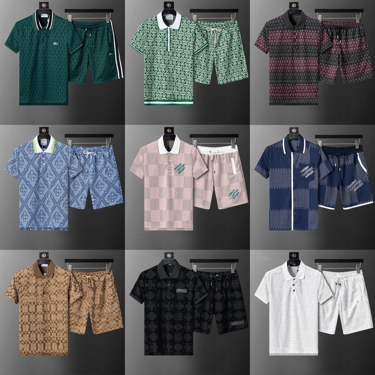 Luxury Designer Mens Tracksuit Summer Fashion Men Sets Letters Print Short Sleeve Tees Suit High end Quality 85 Color T Shirts Tops and Shorts 2 Pie