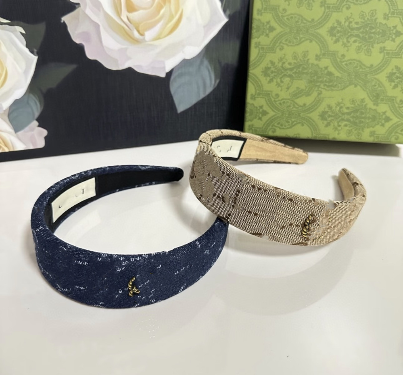 New Women Luxurys Headbands Khaki Blue Letter Print Colorful Stripe Elastic Headband Men Fashion Hair Bands Turban Headwraps