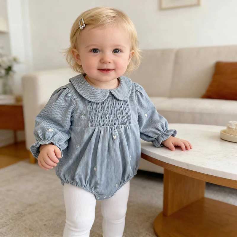 2026 New Spring 0-24M Newborn Baby Girls Korean Style Suit Bodysuits Hug Long Sleeved Cotton Embroidery Baby Girl Clothing Y2606259ETC