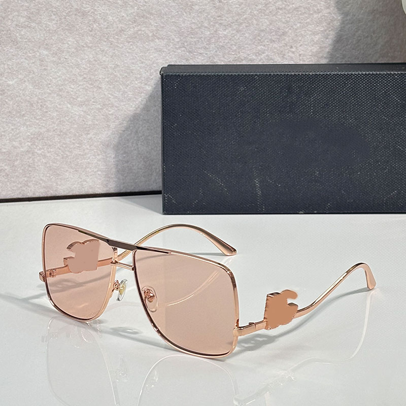 SS26 new designer sunglasses DG7124 Metal Double Beam Square Pilot Pink Lens Womens Sunglasses Summer beach travel vacation style UV400 with box