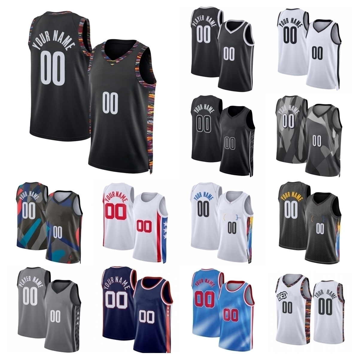 Maillot de basket-ball Nets Michael Porter Jr Julius Randle Egor Demin Danny Wolf Nolan Traoré Noah Clowney Drake Powell Ben Saraf Mikel Brown Ty