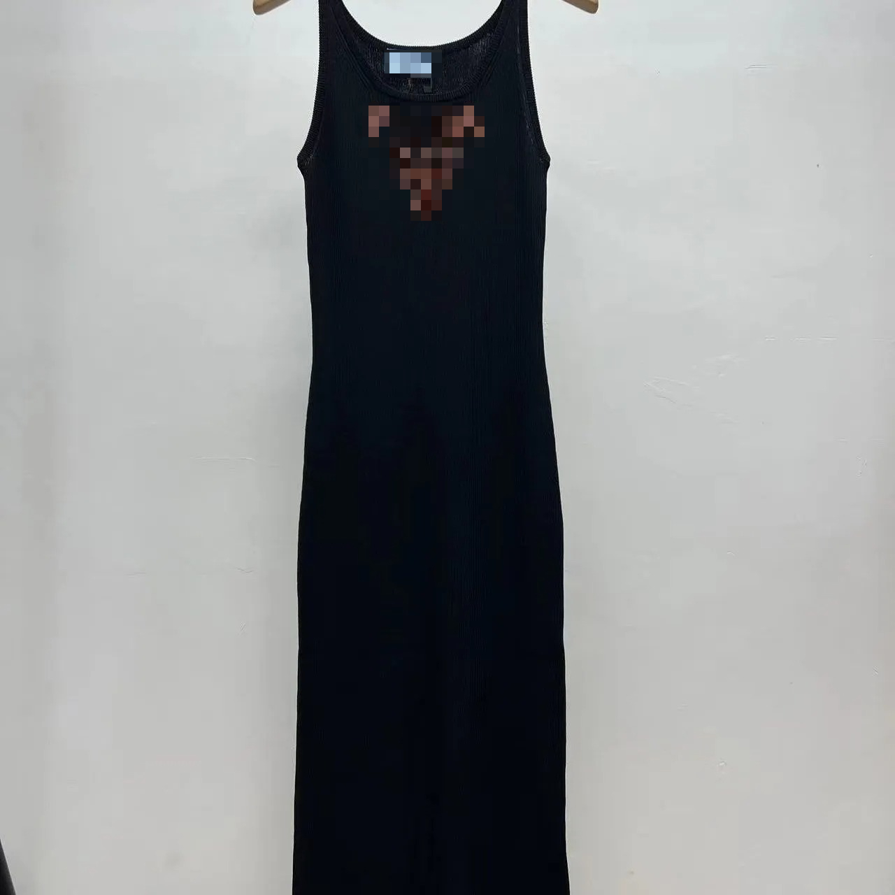 Women Ribbed Knit Tank Dress Designer Triangle Dress Spring Dress Sleeveless Slim Fit Bodycon Maxi Dress Letter Print Summer Casual Long Dress Stree