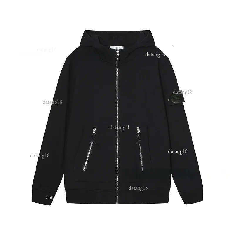 Men's stone Hoodies Autumn Style Loose Metal Zipper Decorative Compass Sleeve stone Compass Logo Outdoor jacket Pure Color Sweatshirt mens desi