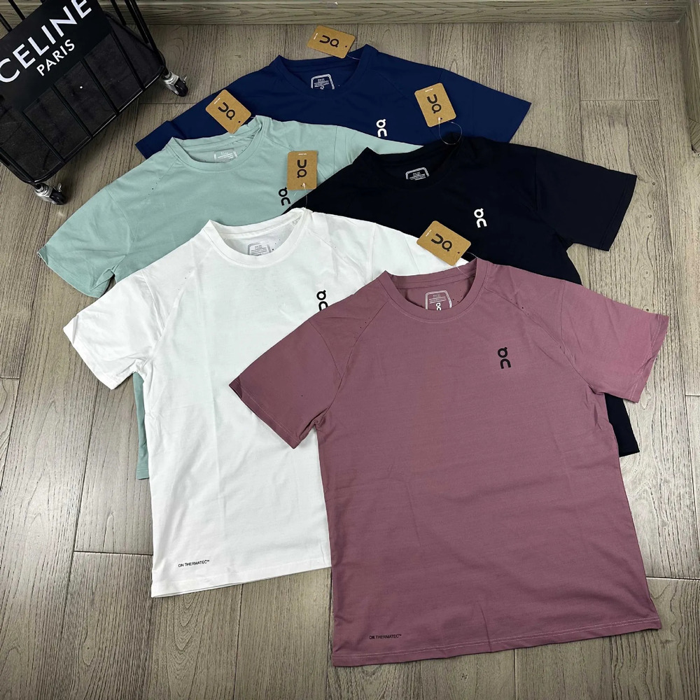 On Run T Shirt Summer Apparel Outdoor Sports Couple Style Crew Neck Short Sleeve Lightweight Minimalist Men Women Premium Quality Cotton Fabric Shor
