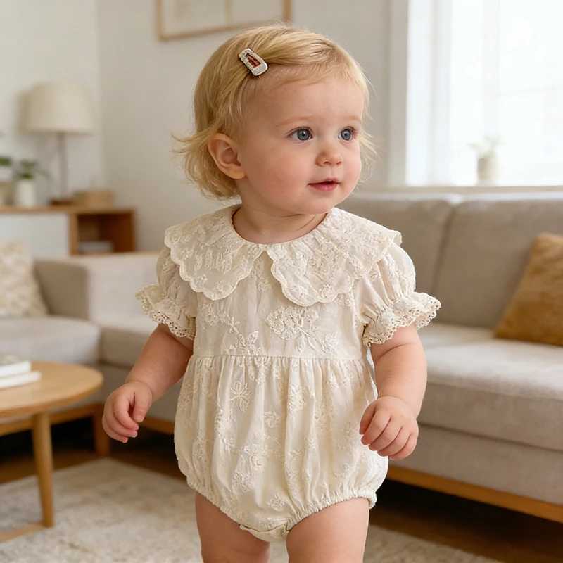 2026 New Summer Newborn Baby Romper Short Sleeved Cotton Embroidered Korean Style Children Sweet Romper Thin Outdoor Clothes Y260625A3IM