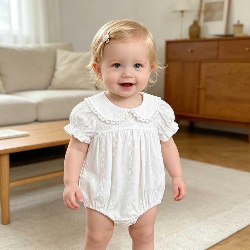 2026 New Baby Clothes Girls Baby Romper Summer Clothes Sweet Embroidered Short Sleeved Style 0-24M White Romper Y260625OAU9