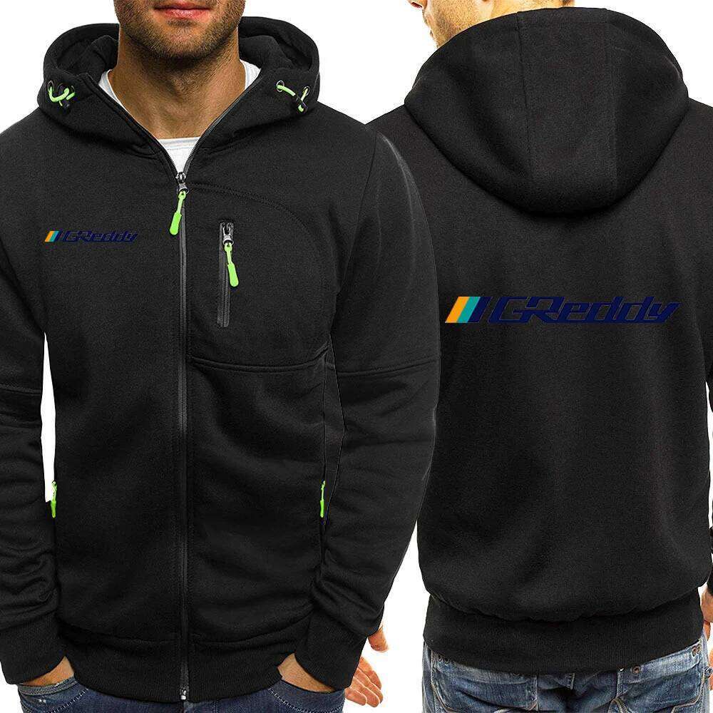 GReddy Turbo Systems 2024 New Tri-color Hooded Jacket Spring and Autumn Men's Comfortable Leisure Slim-fit Spliced Zippe Tops W260626