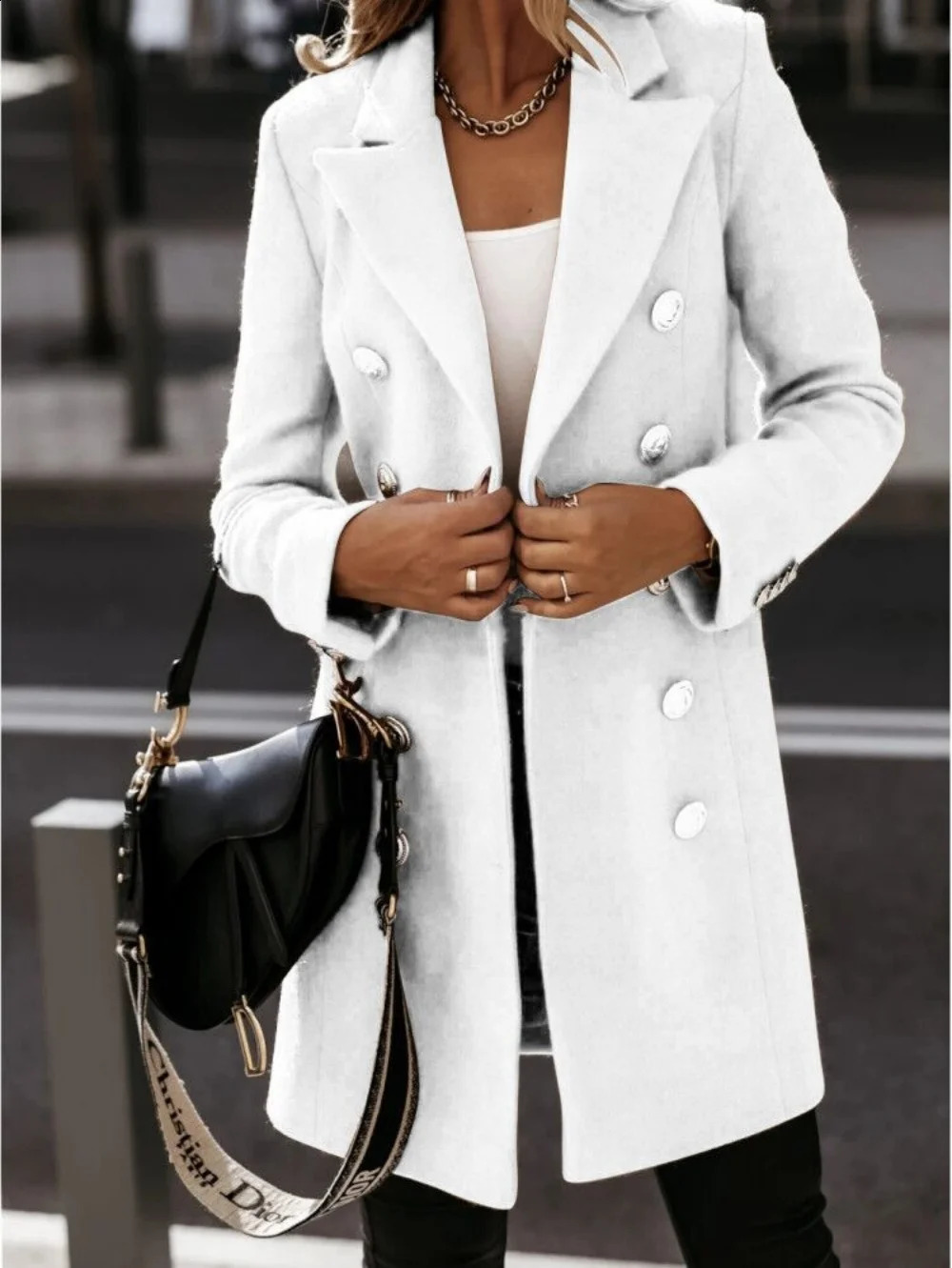 Casual Woolen Coat for Women Long Sleeve Streetwear Korean Fashion Jackets Button Turn Down Collar Autumn Winter Coats 260625