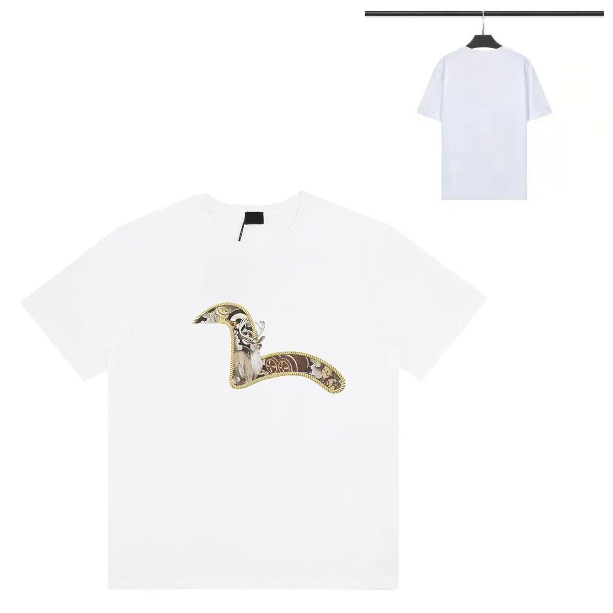 26SS Designer Mens Clothing Tshirts Breathable Tee Shirt Graphic Short Sleeve Crewneck Shirts Harajuku Cotton Printed God Of Fortune Hip Hop Men Wom