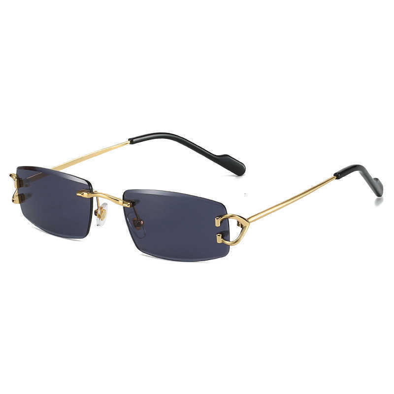 Brand Glasses New Square Frame Light Luxury Rimless Fashion Cut Edge High-end Designer Sunglasses Minimalist