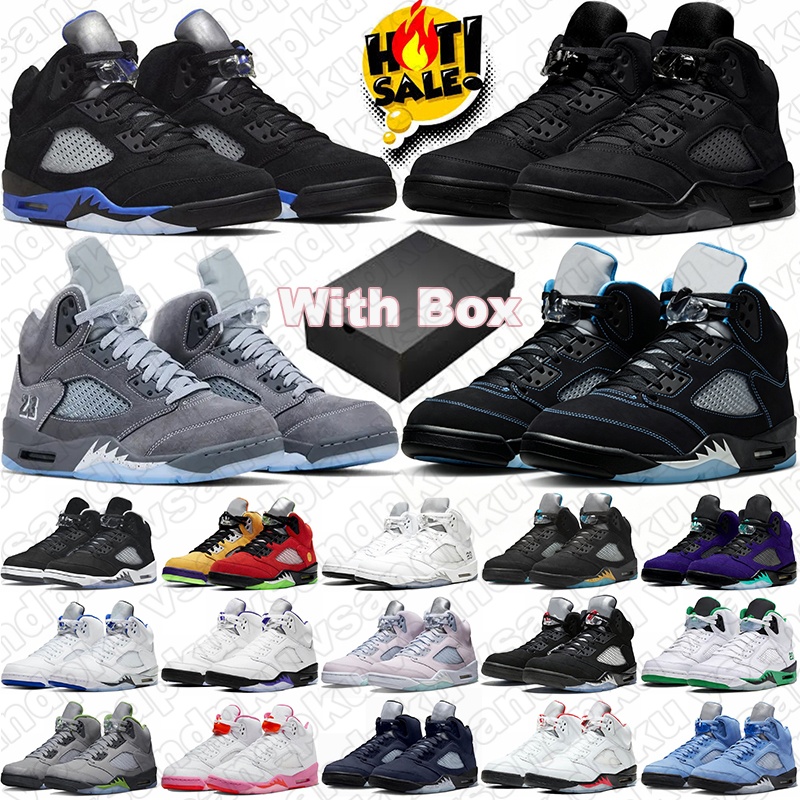 avec boîte livraison gratuite 5 5s chaussures de basket-ball Black University Blue baskets de créateur hommes formateurs Fire Red Black Cat Racer