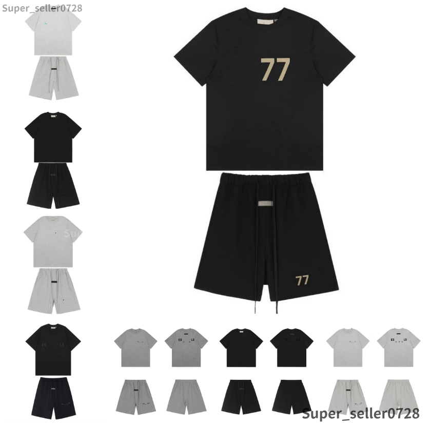 Essential Shorts Designer 1977 Tracksuit Mens 2 Pieces Set Mens Classic Letters T-Shirt Shorts Set Fashion Trendy Y2K Style Sports Shirt Shorts High