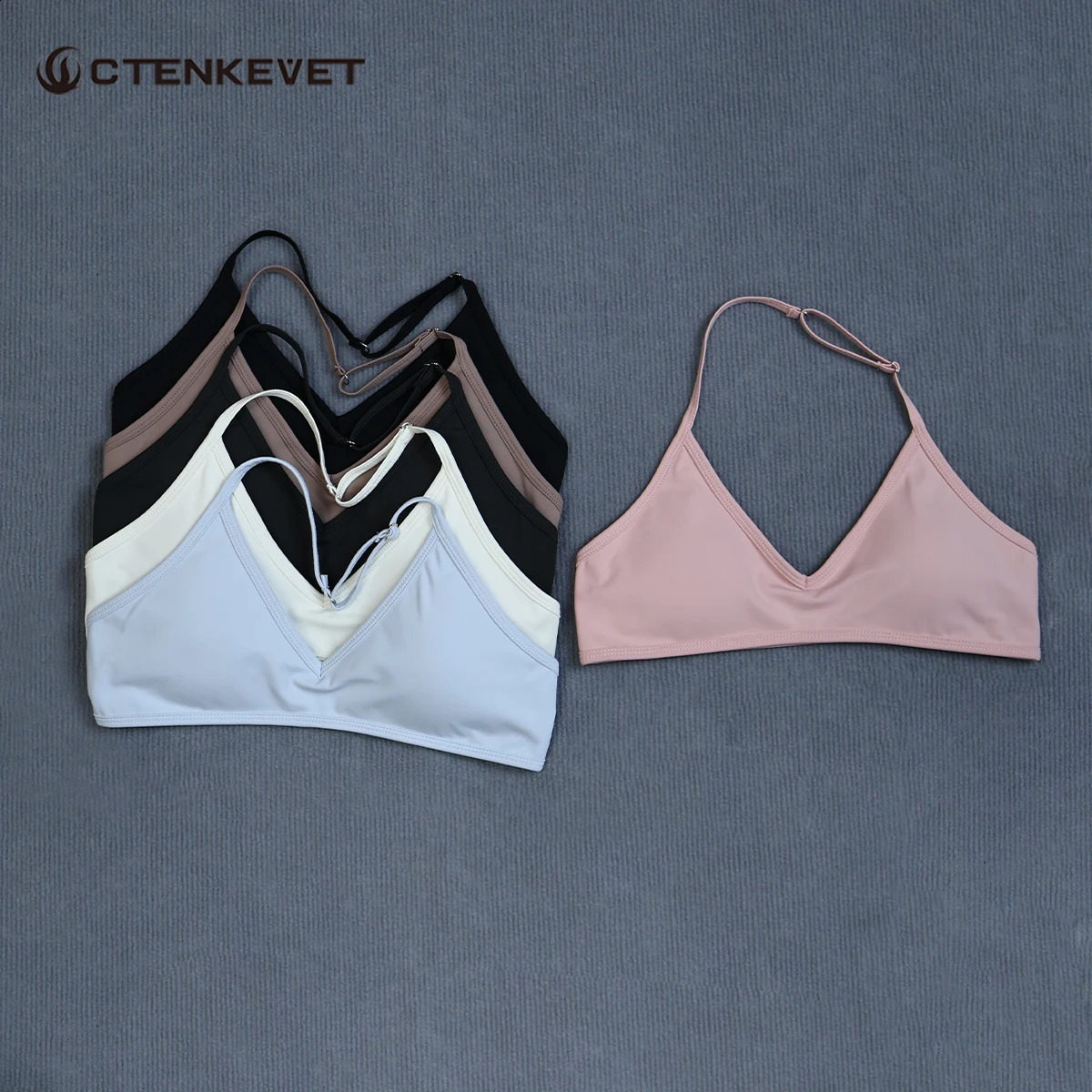 Womens Summer Halter Neck Padded Sports Yoga Bra Shock Absorption Support Backless Crop Top for Outdoor Running And Gym 260626