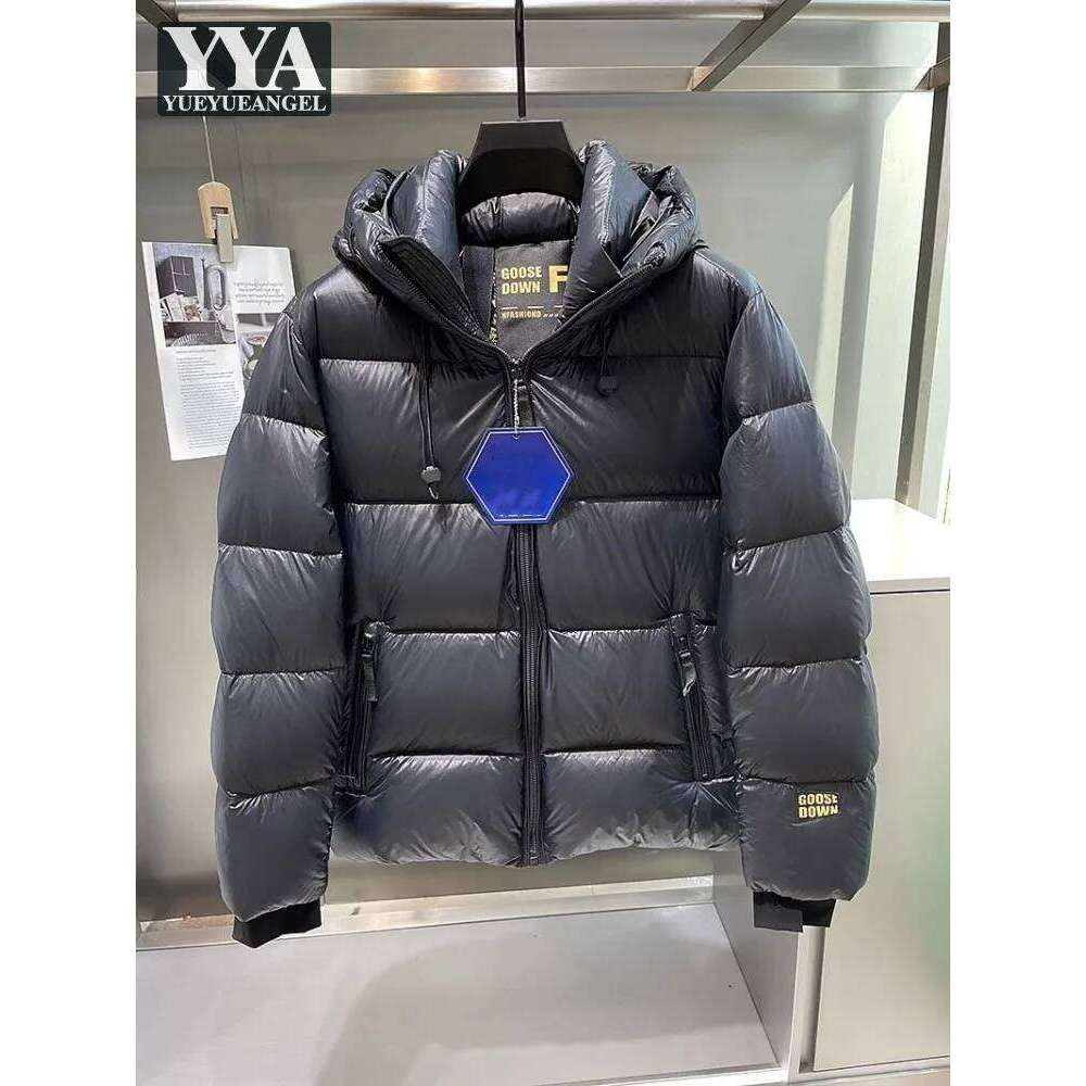 Winter Mens Down Coat Windproof Waterproof Outside Casual Outerwear Zip High Street Fashion Men Warm Hooded Windbreaker Jacket W260626