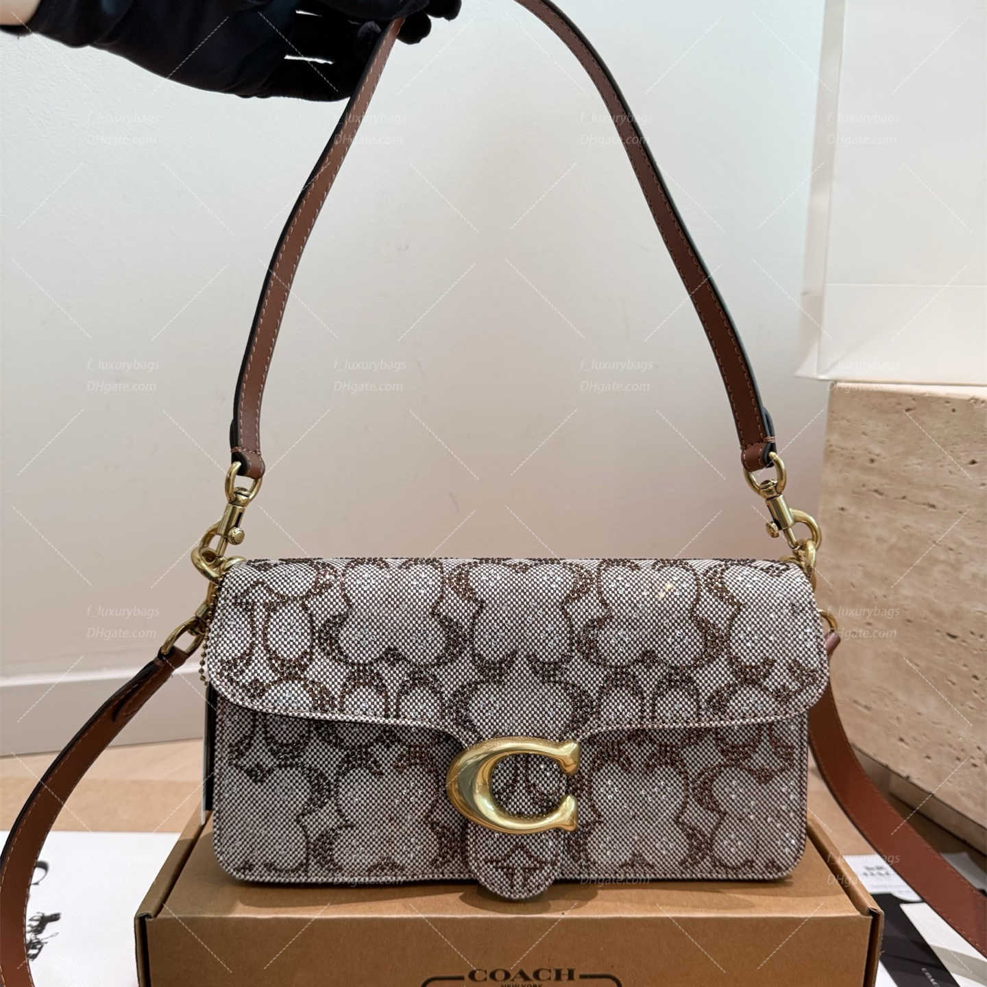 tabby 26 Signature C Shoulder Bags Hight Quality half moon crossbody Laurel bags Rainbow Glittering Diamond Handbag designer women hobos Bling bag l