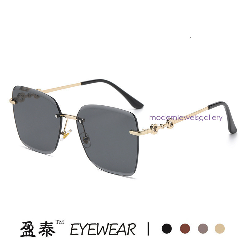 Designer for women men GG sunglasses Frameless Cut Edge for Women Large Frame Sunglasses Square Korean Style Trendy Slimming UV Protection Sunglasse