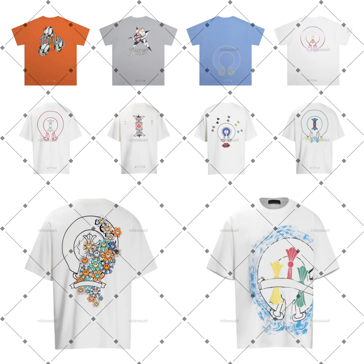 designer Chrome T Shirts mens shirt Loose Oversize shirts Tees Apparel Fashion Tops Mans Casual Chest Letter Shirt Luxury