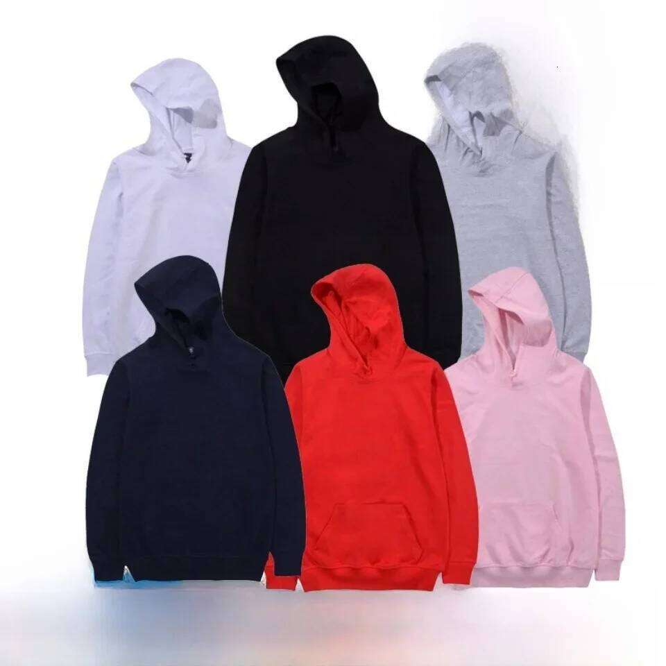 New Hot Sale Of The Season Men's Blank Hoodie DIY Workwear Sweatshirt Unisex Solid Color Hooded Jacket 100% Pure Cotton Casua... W260626