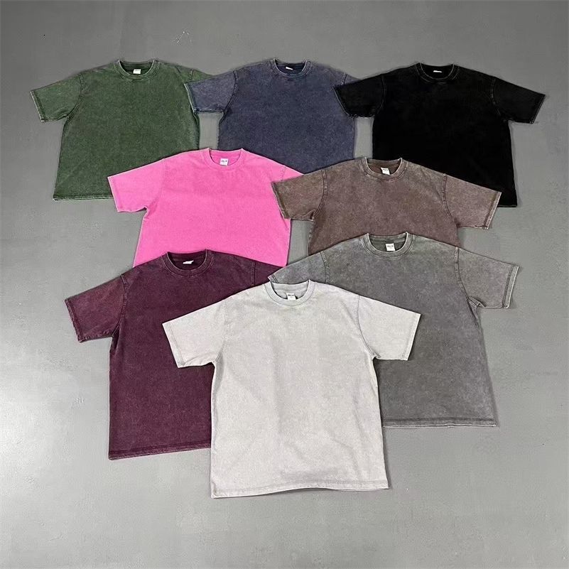 2026 T-shirt vintage lavate Street Hip Hop T-shirt punk retrò donna Harajuku T-shirt casual in cotone a maniche corte lavaggio acido top 260625