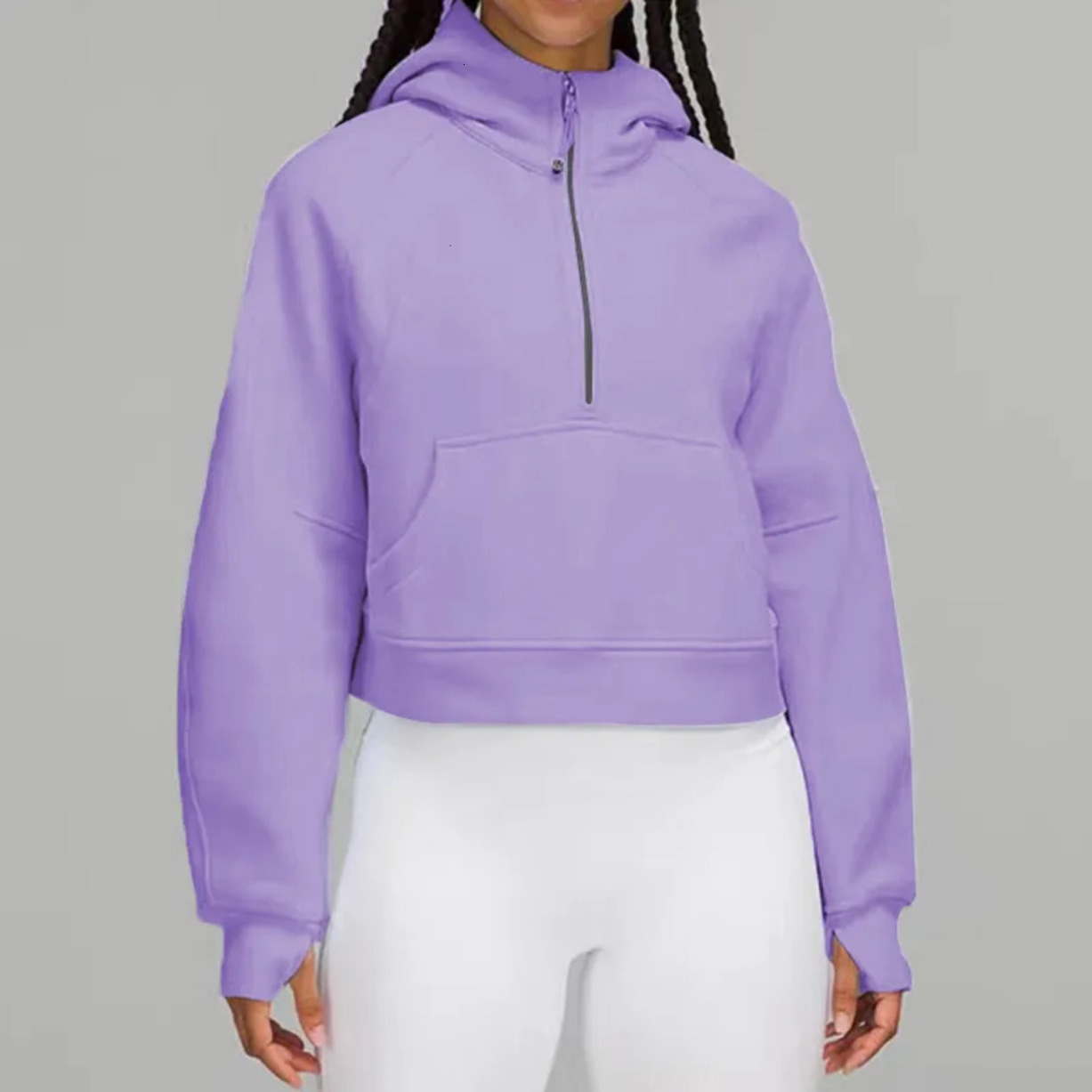 2026 Gym Clothe Set New Women Yoga Outdoor Outfits Brushed Half Zip Hoodie Jacket Sportswear Hooded Workout Track Running Coat With Pockets Outdoor
