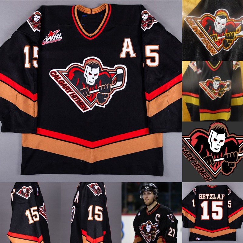Calgary Hitmen 15 Ryan Getzlaf WHA CHL Custom Hockey Jerseys Mens Womens Youth All Stitched