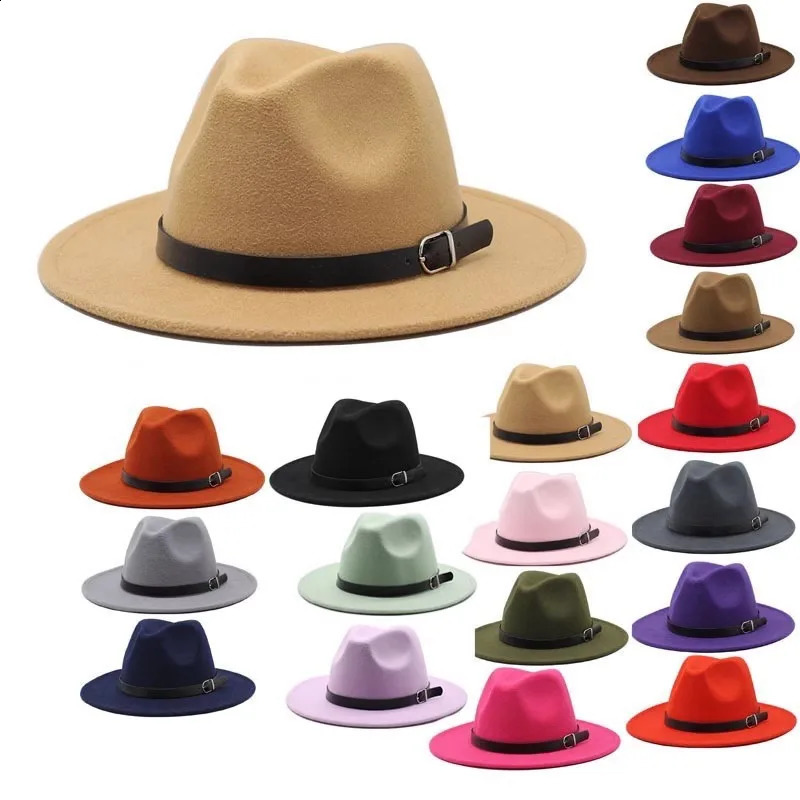 1PC Fashion men fedoras womens fashion jazz hat summer spring black woolen blend cap outdoor casual hat 260624