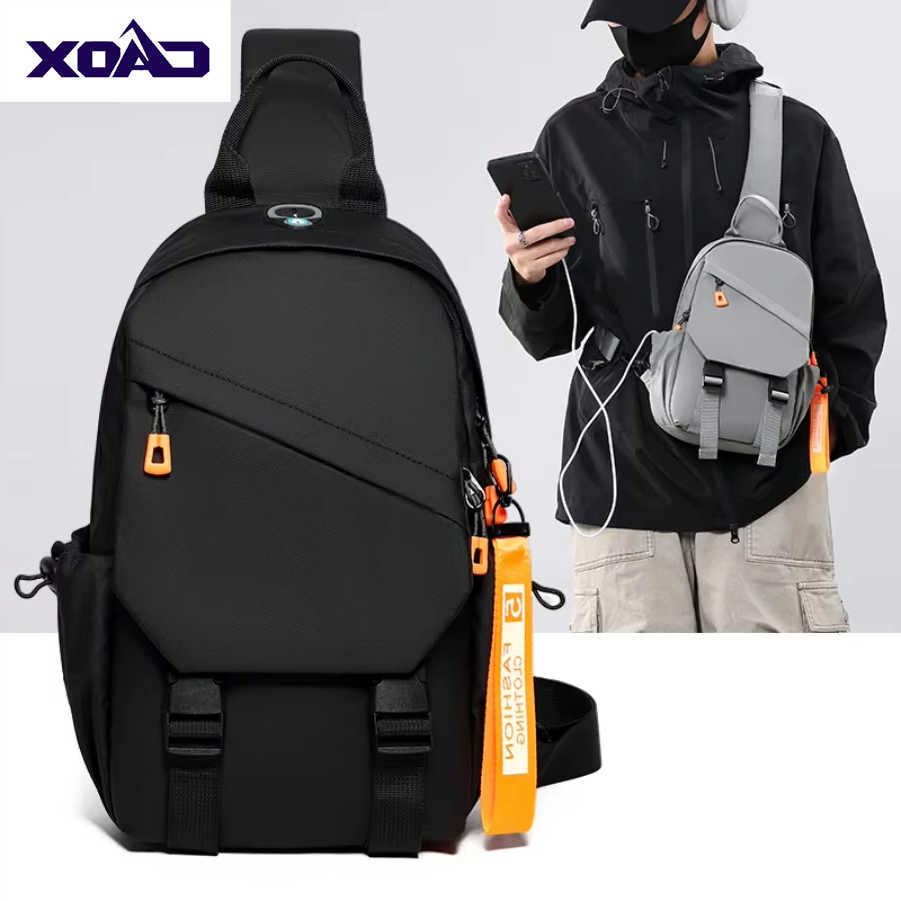 Bag CAOX Waterproof Nylon Crossbody - Mens Chest Sling Backpack Compact Shoulder Messenger Bag Travel Outdoor Hiking Pack M260626