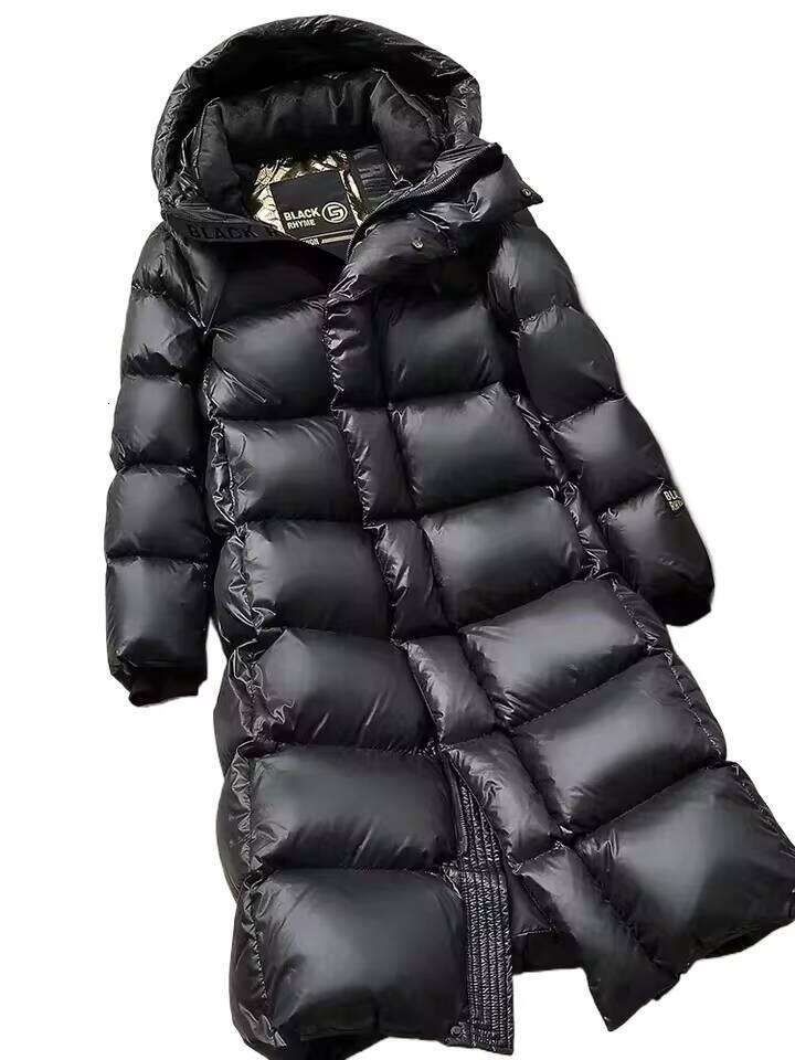 Thickened Down 2024 Winter Black Long Hooded Casual Coat Women's Fashion Cardigan Snow Warm Men's Jacket W260626