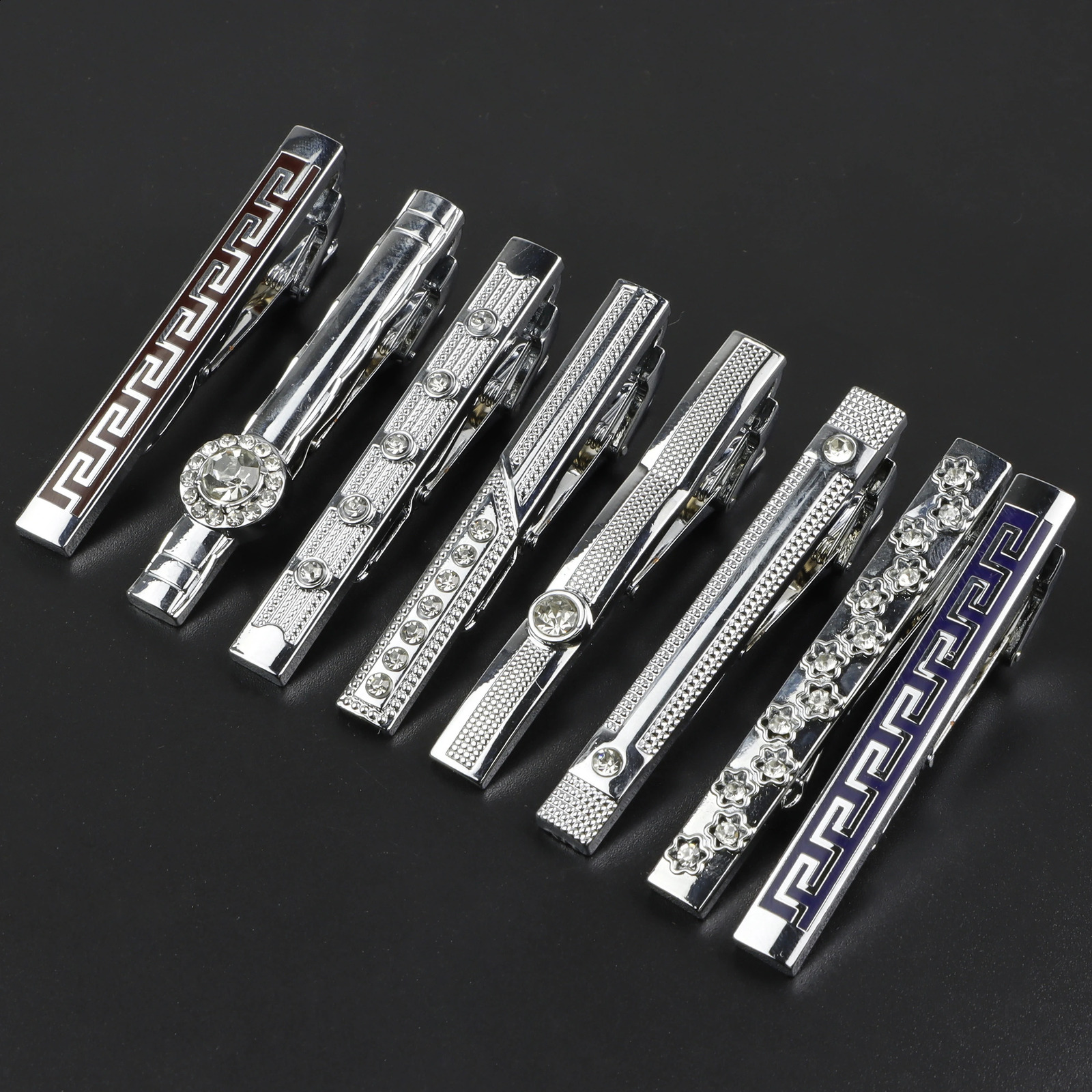 High-end Mens Simple Tie Clip Black Silvery Bright Chrome Stainless Steel Jewelry Necktie Clips Office Bar Business Wedding Gift 260626
