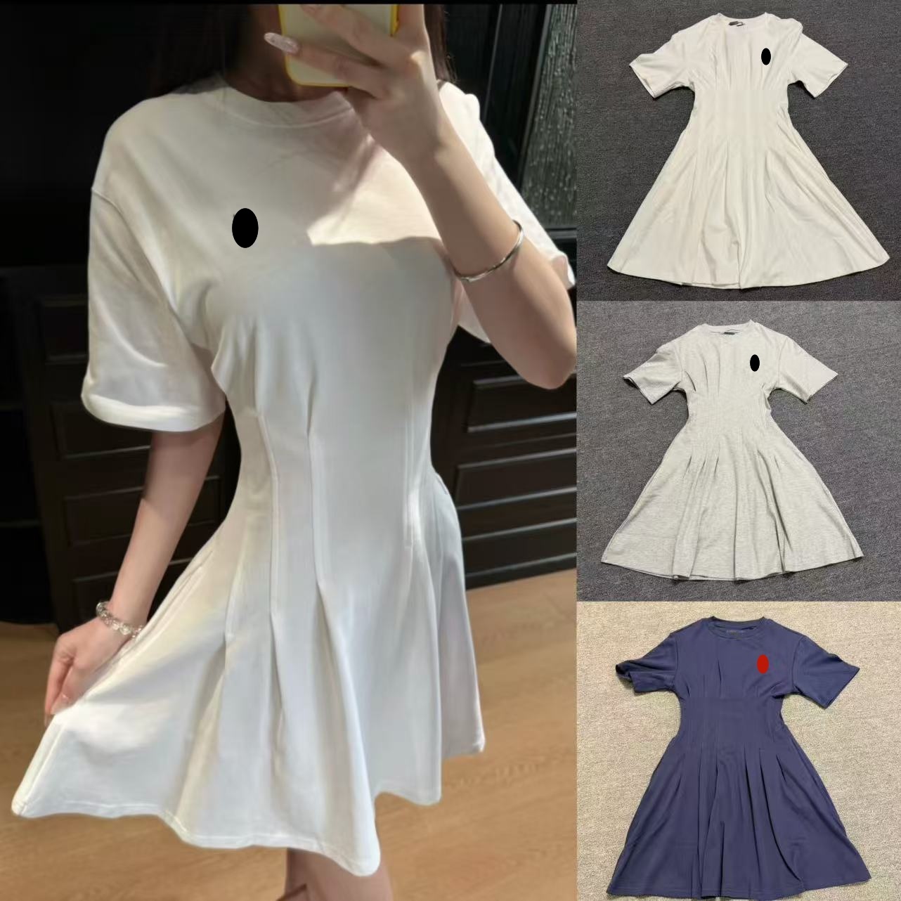 Hot sale Women's Dresses Designer Classic Embroidered polo Cotton Dress Summer Womens Waist-up Slim Elegant Casual Round Collar Polo Dress Outf