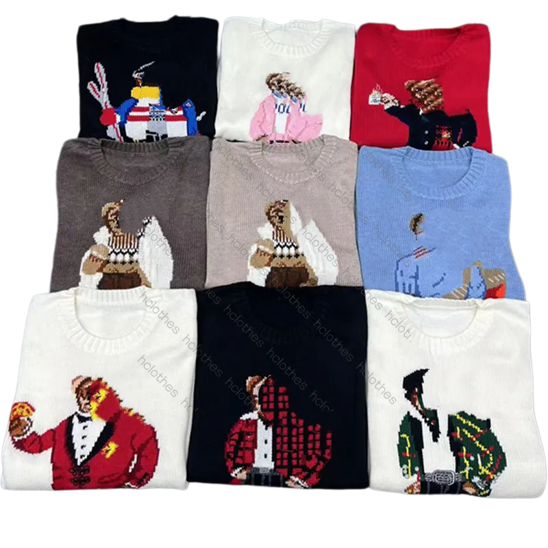 designer sweater Womens Autumn and Winter Knit Sweater Jumpers Crew Neck Cartoon Pattern Casual Loose Fit Age-Reducing Style Comfortable Cotton Pull