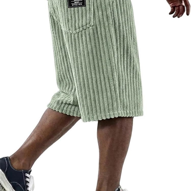 Outdoor Casual Knee-length Bottoms Mens Vintage Solid Color Corduroy Shorts Men 2026 Spring Summer Stylish Loose Straight Shorts 260625BJ