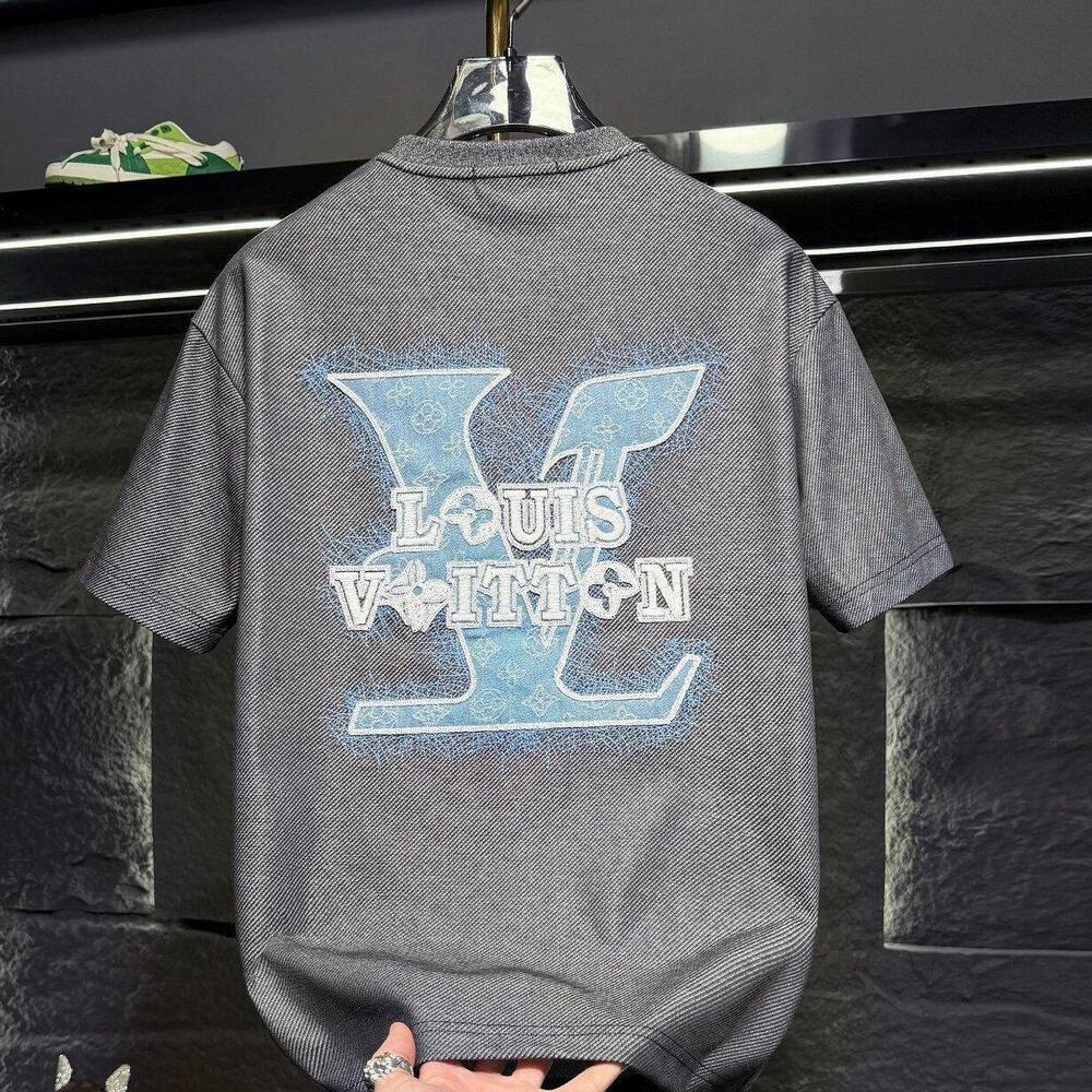 High-End Embroidered Short-Sleeve T-Shirt, Light Luxury Trendy Brand, New Summer Thin Loose-Fit Men's Clothing